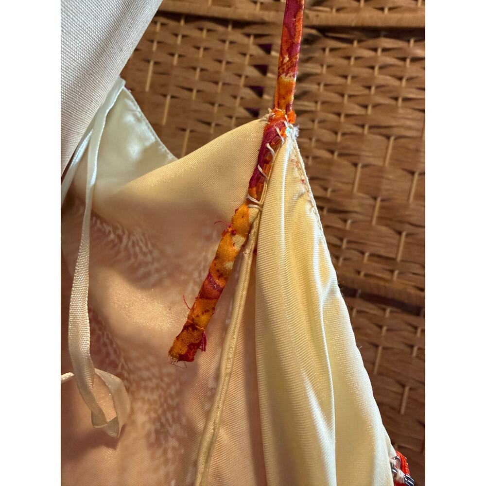 Jovani Y2K 100% Silk Beaded Evening Gown Size 10 Orange Pink Maxi - Picture 11 of 11